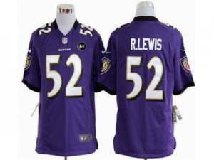 Nike Baltimore Ravens #52 Ray Lewis purple jerseys[game Art Patch]
