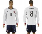 Colombia #8 Cardona Away Long Sleeves Soccer Country Jersey