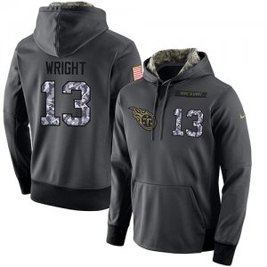 NFL Mens Nike Tennessee Titans #13 Kendall Wright Stitched Black Anthracite Salute to Service Player Performance Hoodie