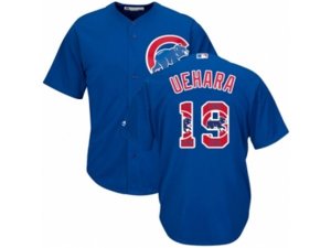 Mens Majestic Chicago Cubs #19 Koji Uehara Authentic Royal Blue Team Logo Fashion Cool Base MLB Jersey