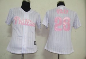 MLB Women Jerseys Philadephia Phillis #26 Utley white[Pink strip