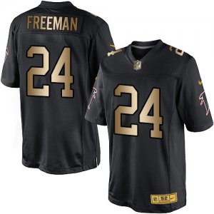 Nike Falcons #24 Devonta Freeman Black Gold Elite Jersey