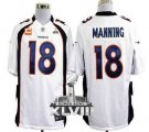 Nike Denver Broncos #18 Peyton Manning White With C Patch Super Bowl XLVIII NFL Game Jersey