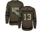 Adidas New York Rangers #13 Sergei Nemchinov Green Salute to Service Stitched NHL Jersey