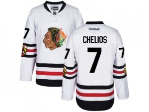 Men\'s Reebok Chicago Blackhawks #7 Chris Chelios 2017 Winter Classic White Stitched NHL Jersey