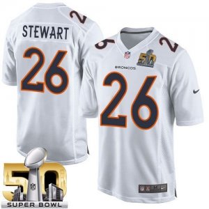 Nike Denver Broncos #26 Darian Stewart White Super Bowl 50 Men Stitched NFL Game Event Jersey