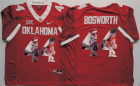 Oklahoma Sooners 44 Brian Bosworth Red Portrait Number College Jersey