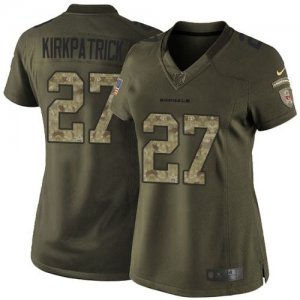 Women Nike Cincinnati Bengals #27 Dre Kirkpatrick Green Salute to Service Jerseys