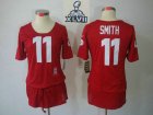 2013 Super Bowl XLVII Women NEW NFL San Francisco 49ers #11 Smith RED (breast cancer awareness)