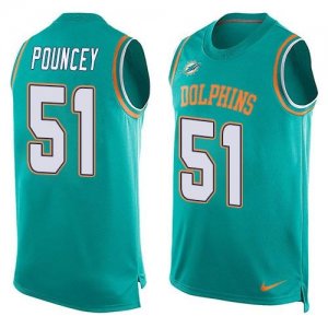 Nike Miami Dolphins #51 Mike Pouncey Aqua Green Team Color Men Stitched NFL Limited Tank Top Jersey