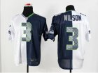 Nike Seattle Seahawks #3 Russell Wilson blue-white Jerseys(Splite Elite)