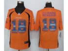 2015 New Nike Denver Broncos #18 Manning Orange Strobe Jerseys(Limited)