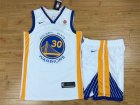 Warriors #30 Stephen Curry White Nike Swingman Jersey(With Shorts)