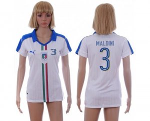 Womens Italy #3 Maldini Away Soccer Country Jersey