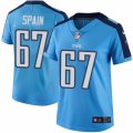Womens Nike Tennessee Titans #67 Quinton Spain Limited Light Blue Rush NFL Jersey