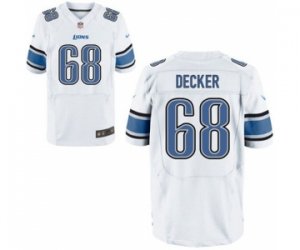 Men\'s Detroit Lions #68 Taylor Decker White Elite Jersey