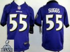 2013 Super Bowl XLVII Youth NEW NFL Baltimore Ravens 55 Terrell Suggs Purple Jerseys
