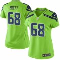 Women's Nike Seattle Seahawks #68 Justin Britt Limited Green Rush NFL Jersey