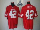 2013 Super Bowl XLVII NEW San Francisco 49ers 42 Ronnie Lott Red Jerseys (Elite)