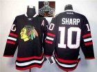 NHL Chicago Blackhawks #10 Patrick Sharp with A patch Black 2014 Stadium Series 2015 Stanley Cup Champions jerseys