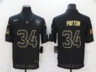Mens Chicago Bears #34 Walter Payton Black 2020 Salute To Service Stitched