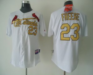 mlb st.louis cardinals #23 freese white[gold number]