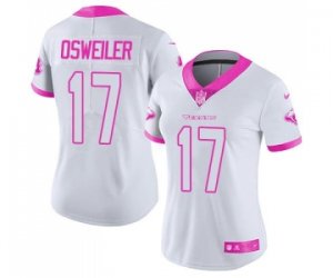 Women\'s Nike Houston Texans #17 Brock Osweiler Limited Rush Fashion Pink NFL Jersey