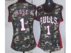 women nba chicago bulls #1 rose camo