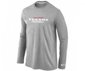 Nike Houston Texans Authentic font Long Sleeve T-Shirt Grey