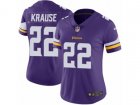 Women Nike Minnesota Vikings #22 Paul Krause Vapor Untouchable Limited Purple Team Color NFL Jersey