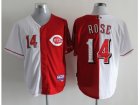 mlb jerseys cincinnati reds #14 rose red-white[split]