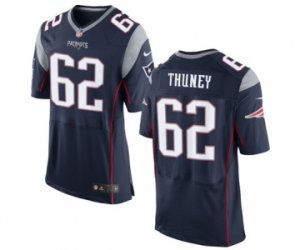 Mens Nike New England Patriots #62 Joe Thuney Elite Navy Blue Team Color NFL Jersey