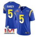 Nike Rams #5 Jalen Ramsey Royal 2022 Super Bowl LVI Vapor Limited Jersey