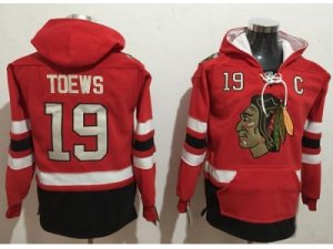 Chicago Blackhawks #19 Jonathan Toews Red Name & Number Pullover NHL Hoodie