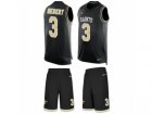 Mens Nike New Orleans Saints #3 Bobby Hebert Limited Black Tank Top Suit NFL Jersey
