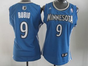 women nba minnesota timberwolves #9 rubio blue