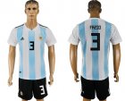 Argentina 3 FAZIO Home 2018 FIFA World Cup Soccer Jersey