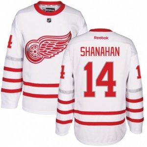 Mens Reebok Detroit Red Wings #14 Brendan Shanahan Authentic White 2017 Centennial Classic NHL Jersey