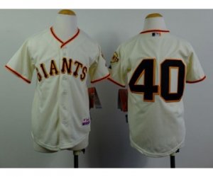 Youth mlb jerseys san francisco giants #40 bumgarner cream