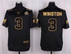 Nike Tampa Bay Buccaneers #3 Jameis Winston Black Pro Line Gold Collection Jersey(Elite)
