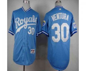 mlb jerseys kansas city royals #30 ventura lt.blue[m&n]