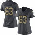Womens Nike New England Patriots #63 Tre Jackson Limited Black 2016 Salute to Service NFL Jersey