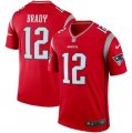 Nike Patriots #12 Tom Brady Red Inverted Legend Jersey