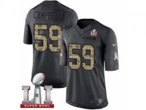 Youth Nike Atlanta Falcons #59 De\'Vondre Campbell Limited Black 2016 Salute to Service Super Bowl LI 51 NFL Jersey