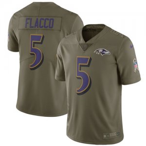 Nike Ravens #5 Joe Flacco Youth Olive Salute To Service Limited Jersey