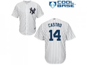 Mens Majestic New York Yankees #14 Starlin Castro Replica White Home MLB Jersey