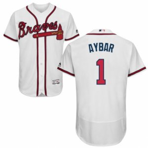 Men\'s Majestic Atlanta Braves #1 Erick Aybar White Flexbase Authentic Collection MLB Jersey