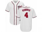 Youth Majestic Washington Nationals #4 Howie Kendrick Authentic White Home Cool Base MLB Jersey