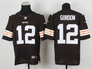 Nike Cleveland Browns #12 Josh Gordon Brown Blue Jerseys(Elite)