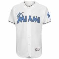 Mens Miami Marlins Majestic Blank White Fashion 2016 Fathers Day Flex Base Team Jersey